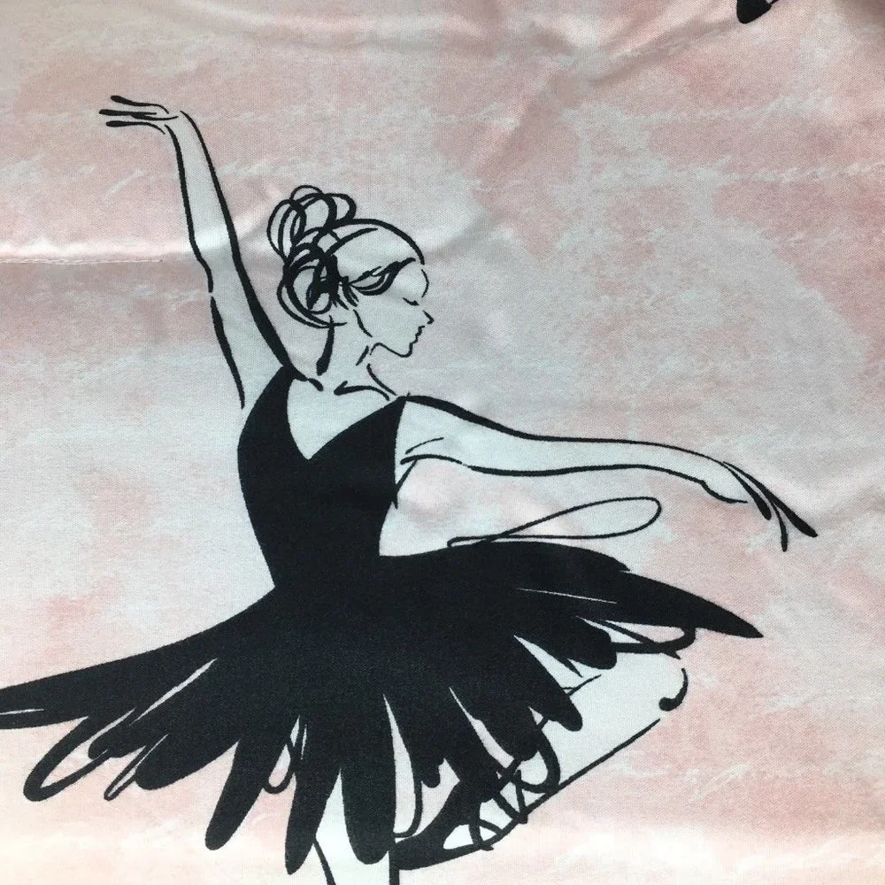 2pc Nicole Miller Ballerina Eiffel Tower Twin Comforter Set Paris Black Ballet